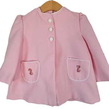 Vintage Girls 70s Pink Dress & Jacket Set Chest 2… - image 1