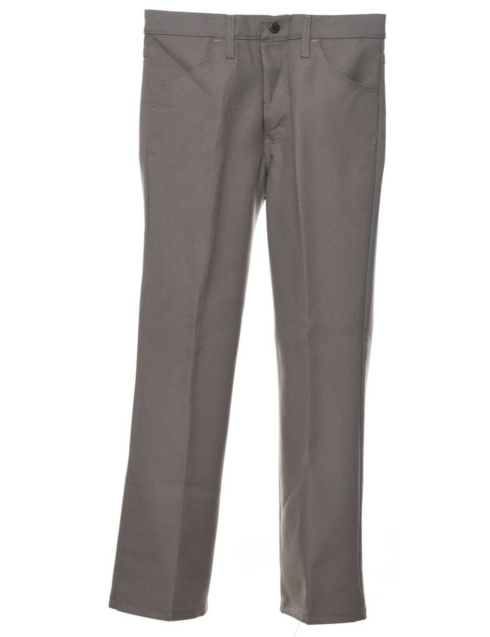 1970s Wrangler Grey Straight-Fit Smart Trousers - W30… - Gem