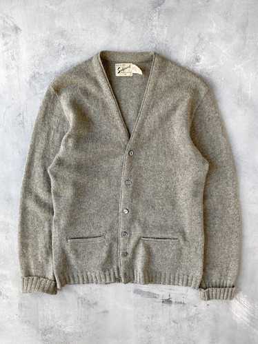 Marled Wool Cardigan Sweater 70's - Small