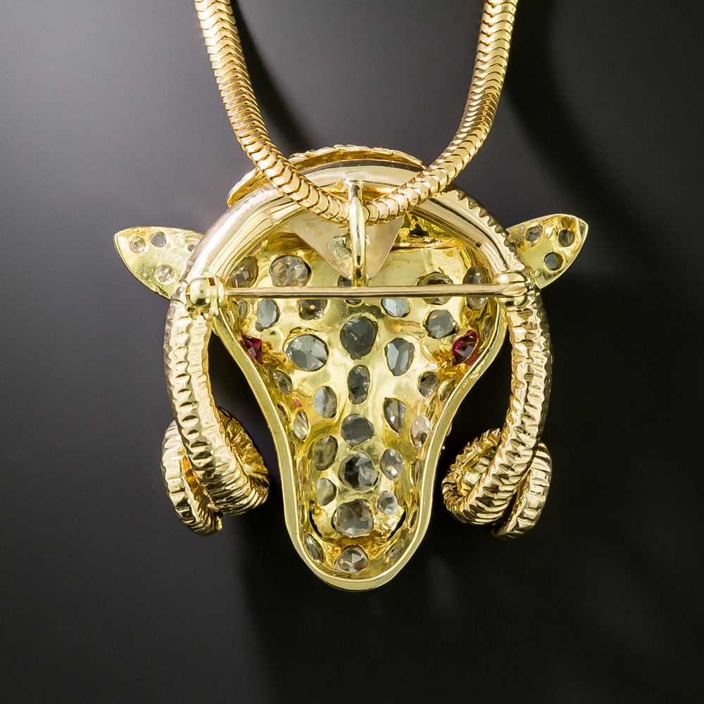 Diamond Ram's Head Pendant/Brooch - image 2