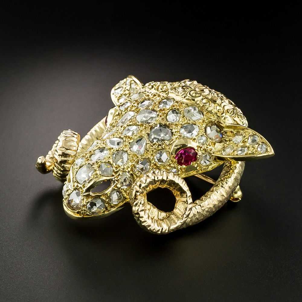 Diamond Ram's Head Pendant/Brooch - image 5