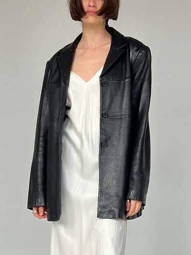 Leather Pieced Coat -