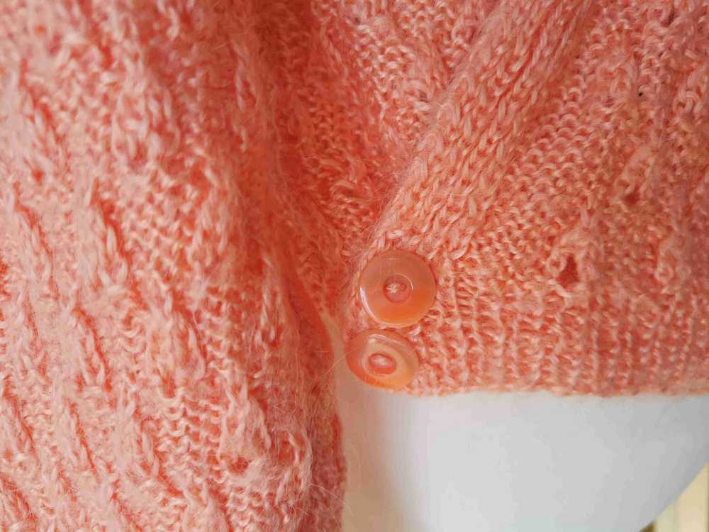 Mesh heart wrap - Hand-knit openwork knit heart w… - image 6