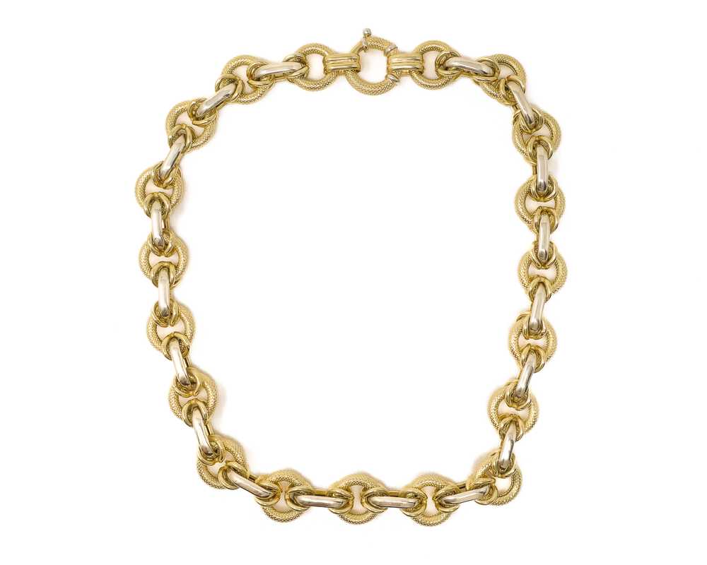 1980s Two-Tone Gold Necklace - image 2
