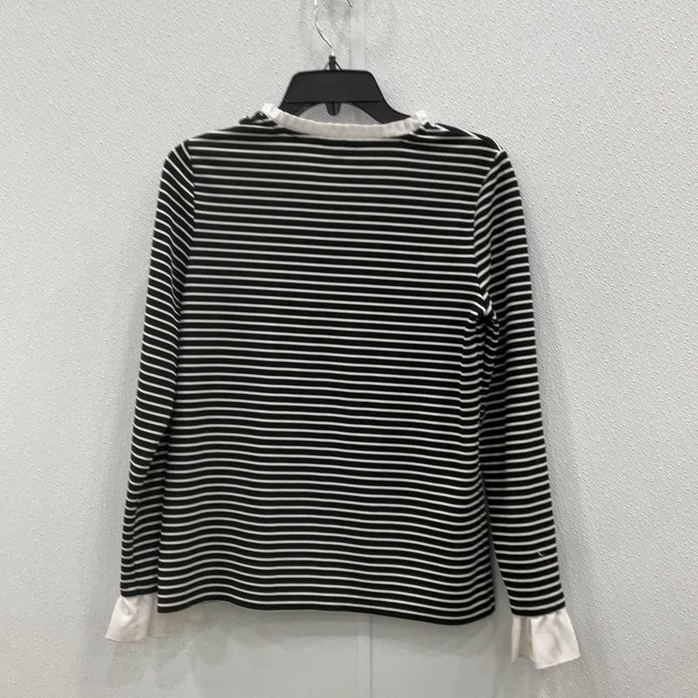Karl Lagerfeld Womens Black White Striped Ruffled… - image 2