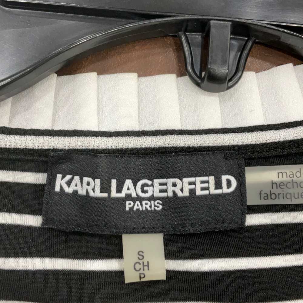 Karl Lagerfeld Womens Black White Striped Ruffled… - image 5