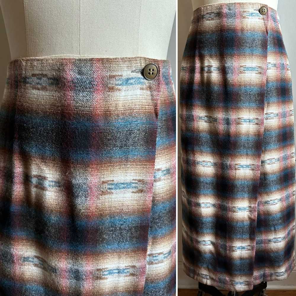 Vintage South West Wrap Maxi Skirt - image 3