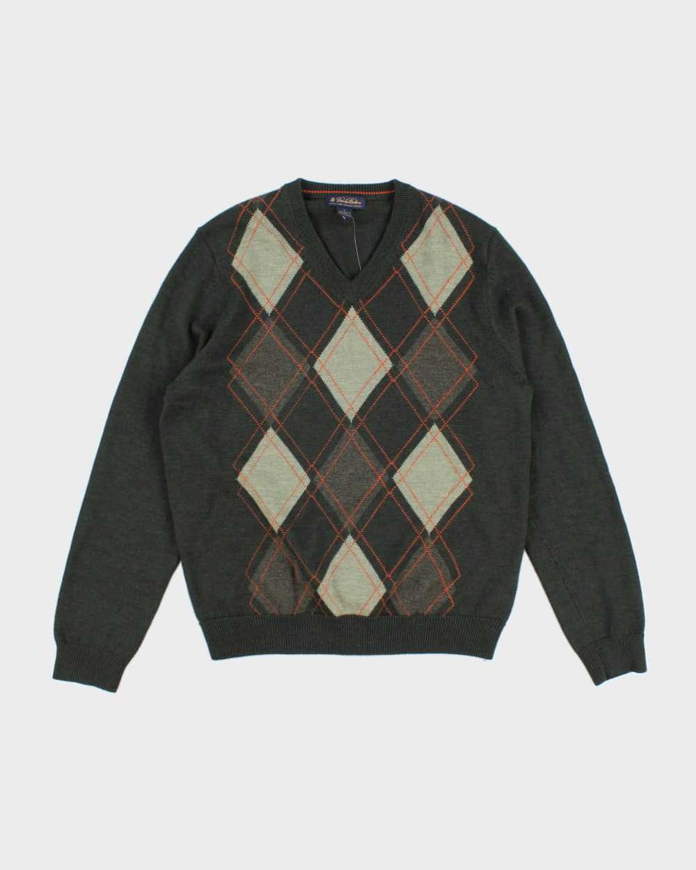 Brooks Brothers Argyle Wool Jumper - L - image 1