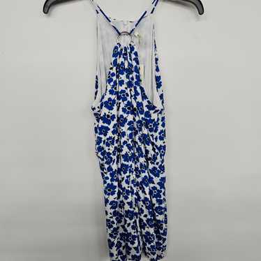 Francesca's Mi Ami White And Blue Floral Romper - image 1