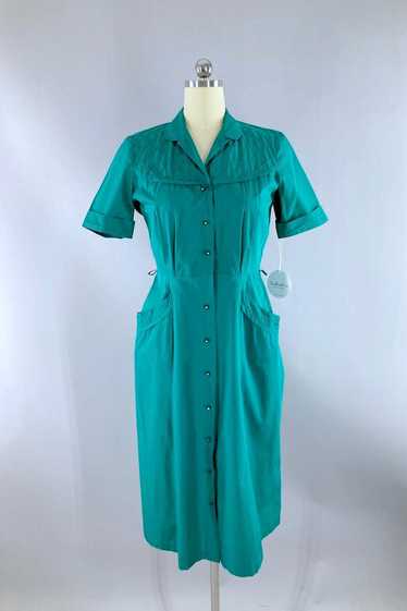 Vintage 1950s Emerald Hourglass Dress