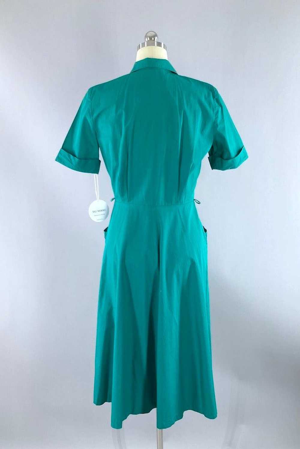 Vintage 1950s Emerald Hourglass Dress - image 7