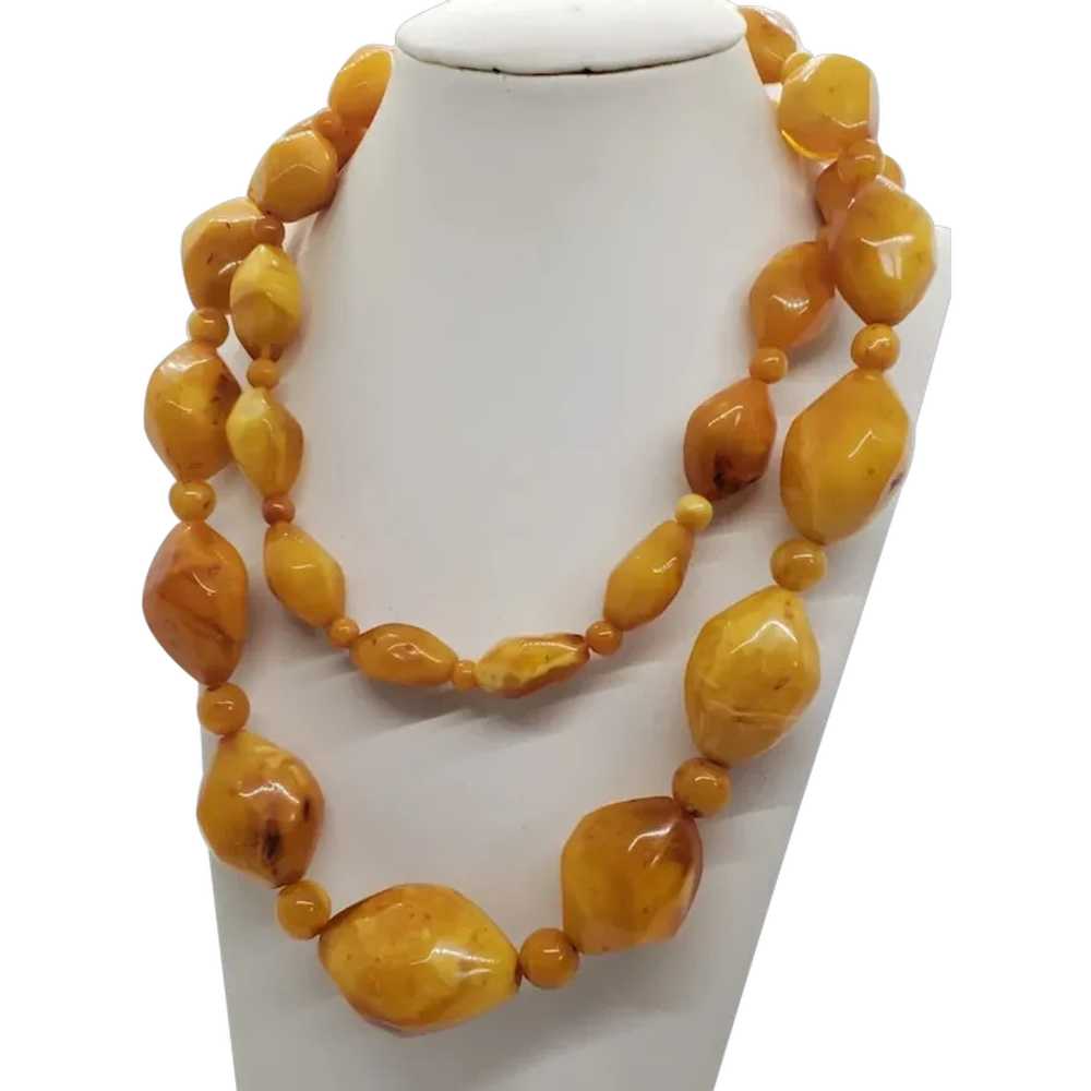 Natural Baltic Butterscotch Eggyolk Amber Necklac… - image 1