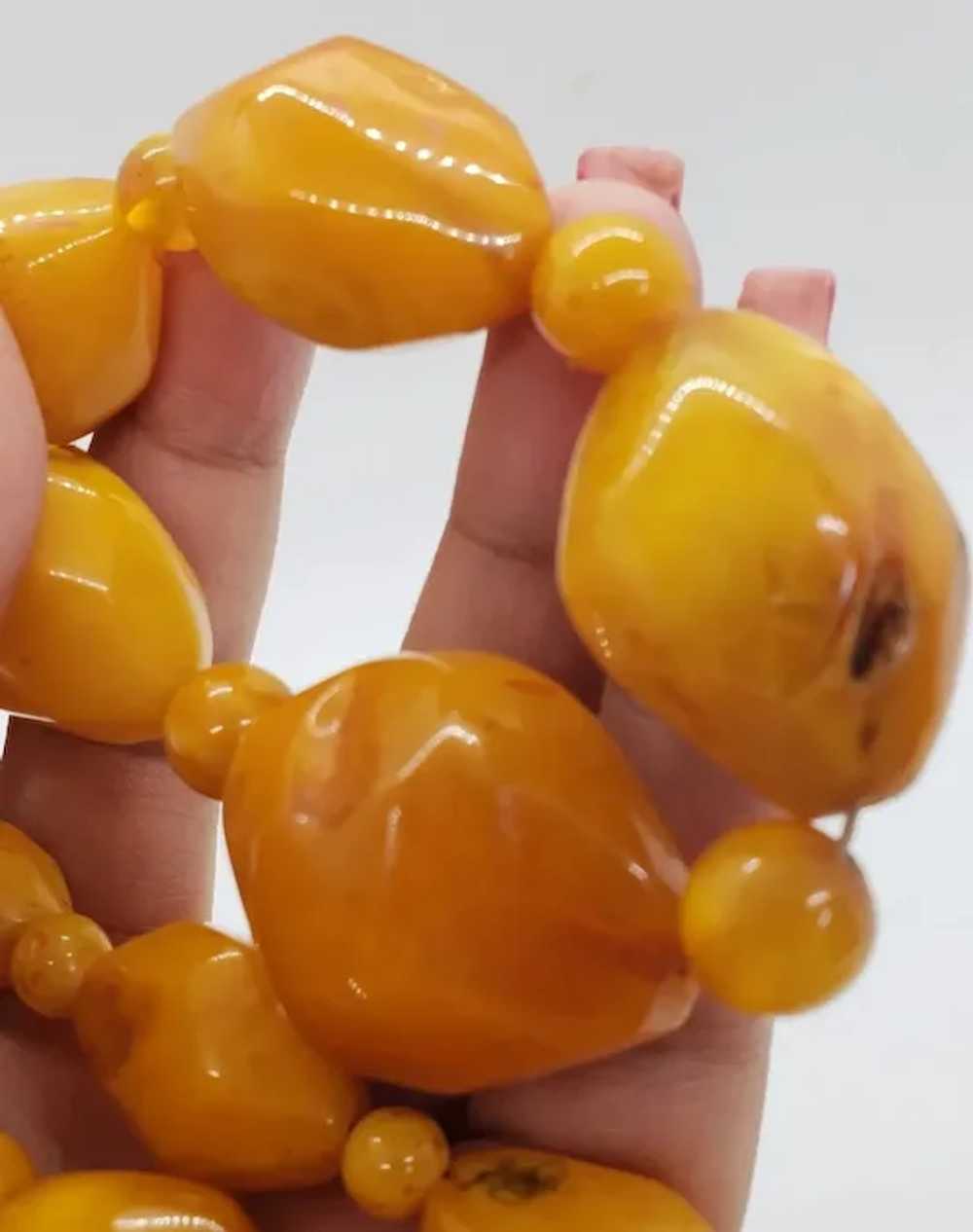 Natural Baltic Butterscotch Eggyolk Amber Necklac… - image 5