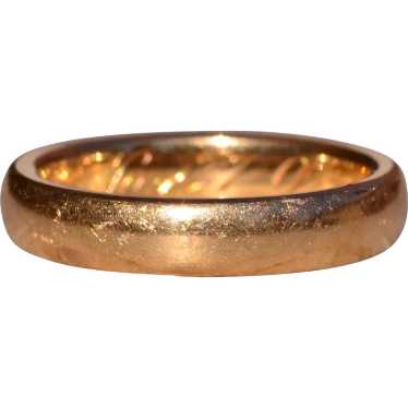 Signed Antique Yellow Gold Wedding Band Circa 1907