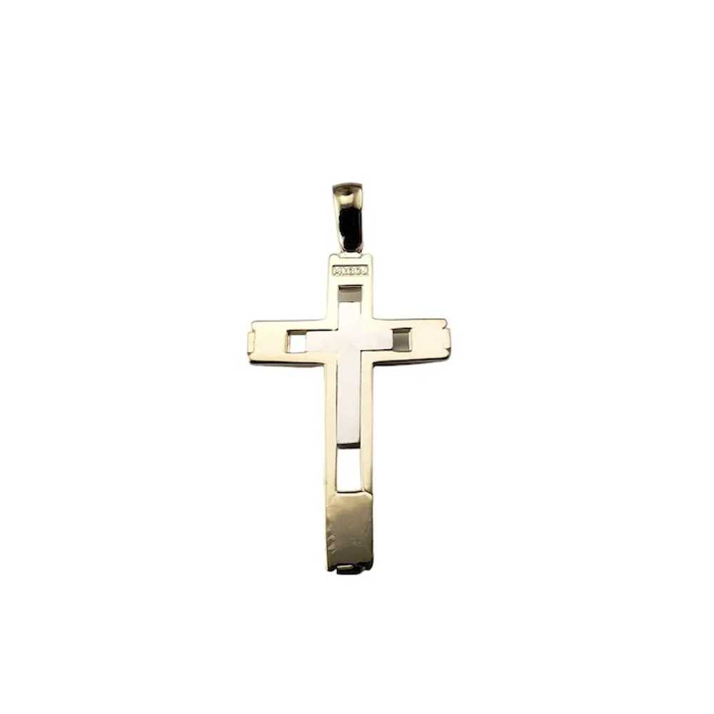 Vintage 14 Karat Yellow and White Gold Cross Pend… - image 3