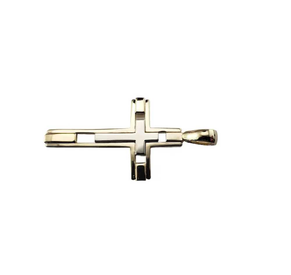 Vintage 14 Karat Yellow and White Gold Cross Pend… - image 5