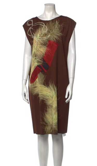 wiam様  タグ付き  DRIES VAN NOTEN  ビキニ   オレンジ Red abstract-print midi dress Dries van noten - women