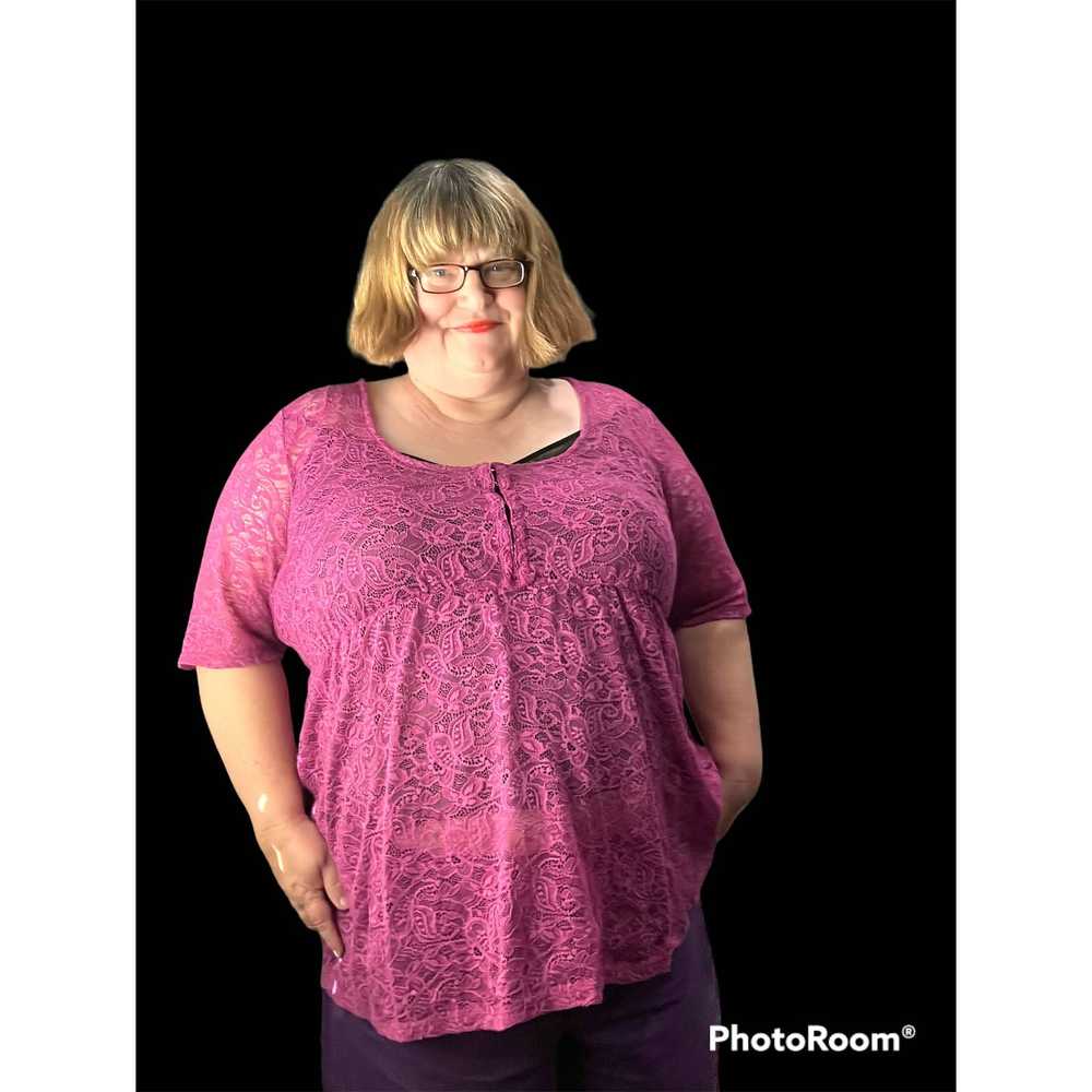 Other Torrid Lace Babydoll Magenta Blouse 3X! - image 4