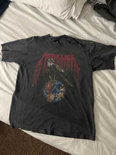 GIANT TAG METALLICA Vtg 90s 1996 Push Head Flamming Skull Hockey Jersey t  shirt