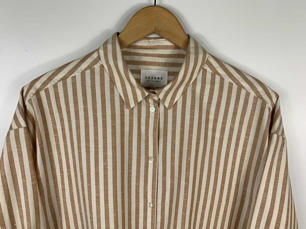 Sezane Sezane Max Oversize Button Up Shirt Stripe… - image 2