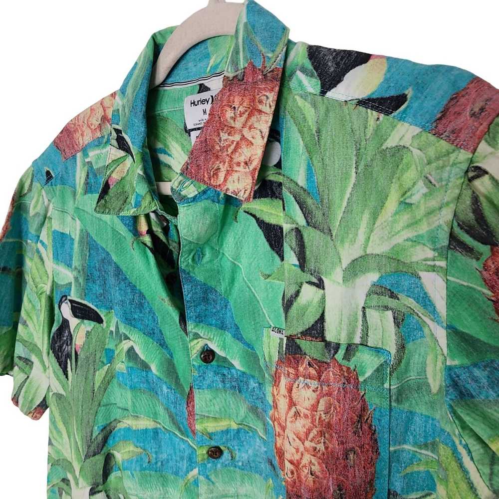 Hurley Hurley Mens M Green Tropical Print Short S… - image 6