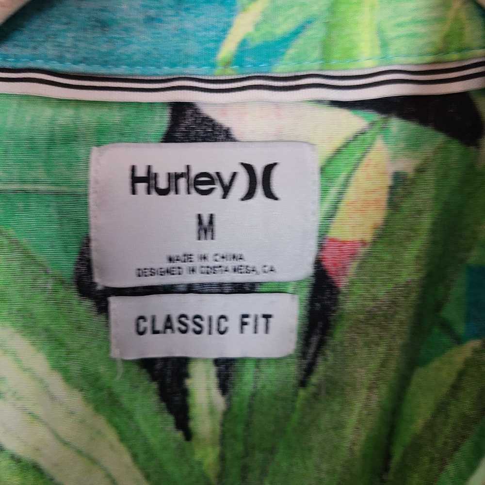 Hurley Hurley Mens M Green Tropical Print Short S… - image 7