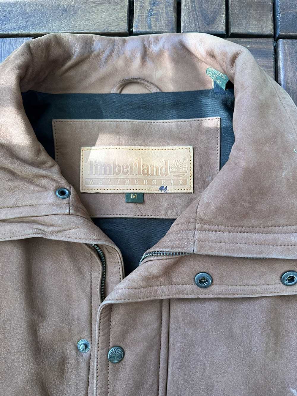 Timberland Timberland tan leather jacket - image 2