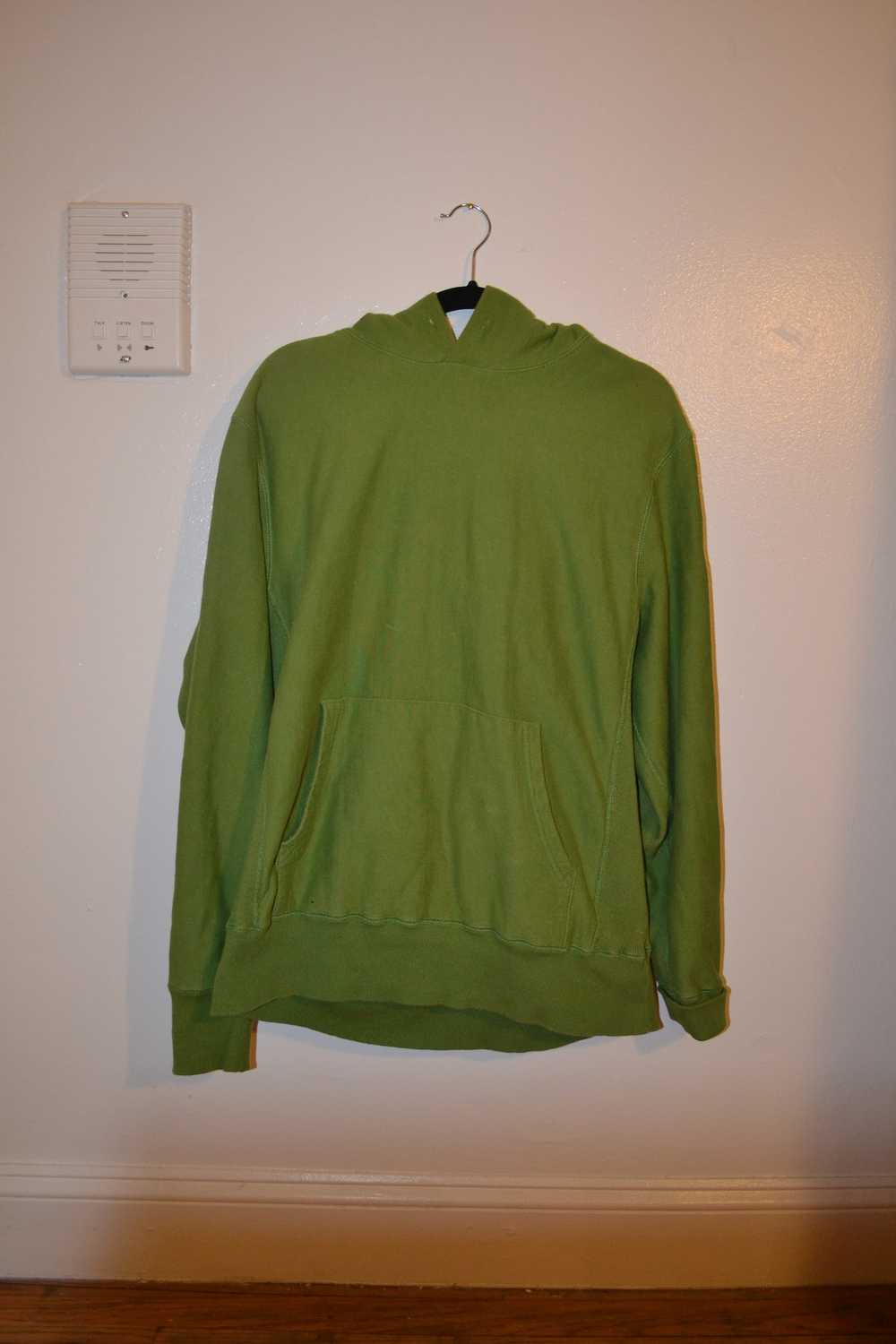 Vintage Electric Green Ribbed Pullover Hoodie - image 1