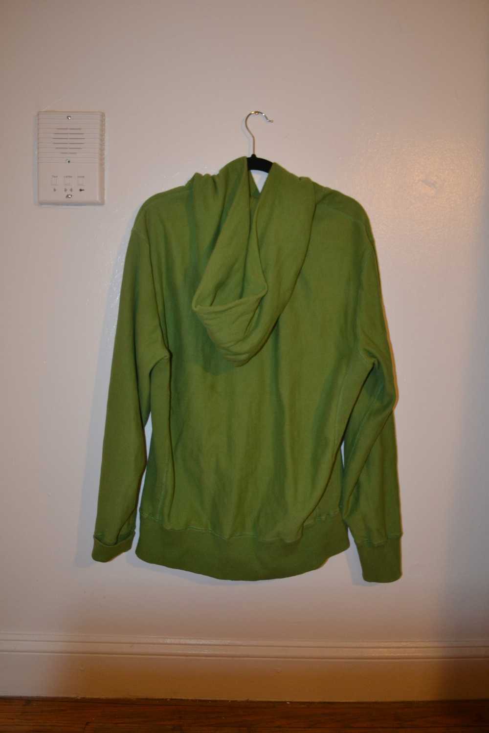 Vintage Electric Green Ribbed Pullover Hoodie - image 2