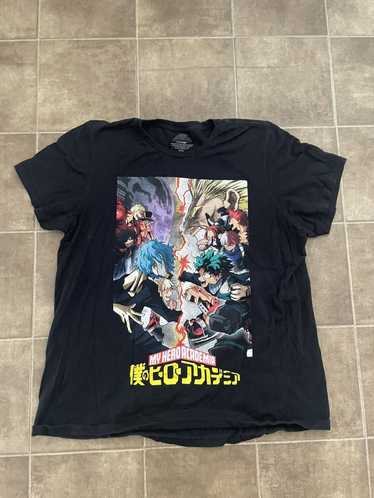 My Hero Academia Deku Smash Anime Officially Licensed Adult T-Shirt Black  XLarge