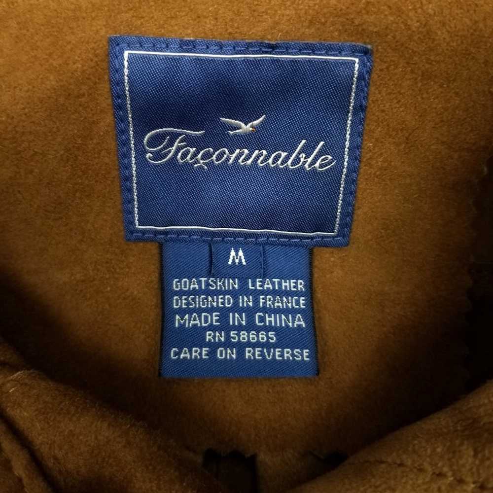 Faconnable Faconnable Caramel Goatskin Leather Bu… - image 4