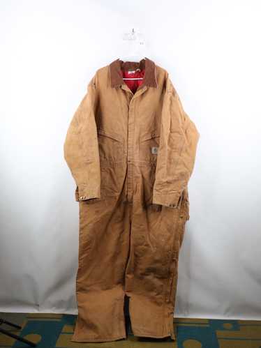 Carhartt Double Knee Overalls 46x30 Men's Coveralls Brown R01 DBK 1051 