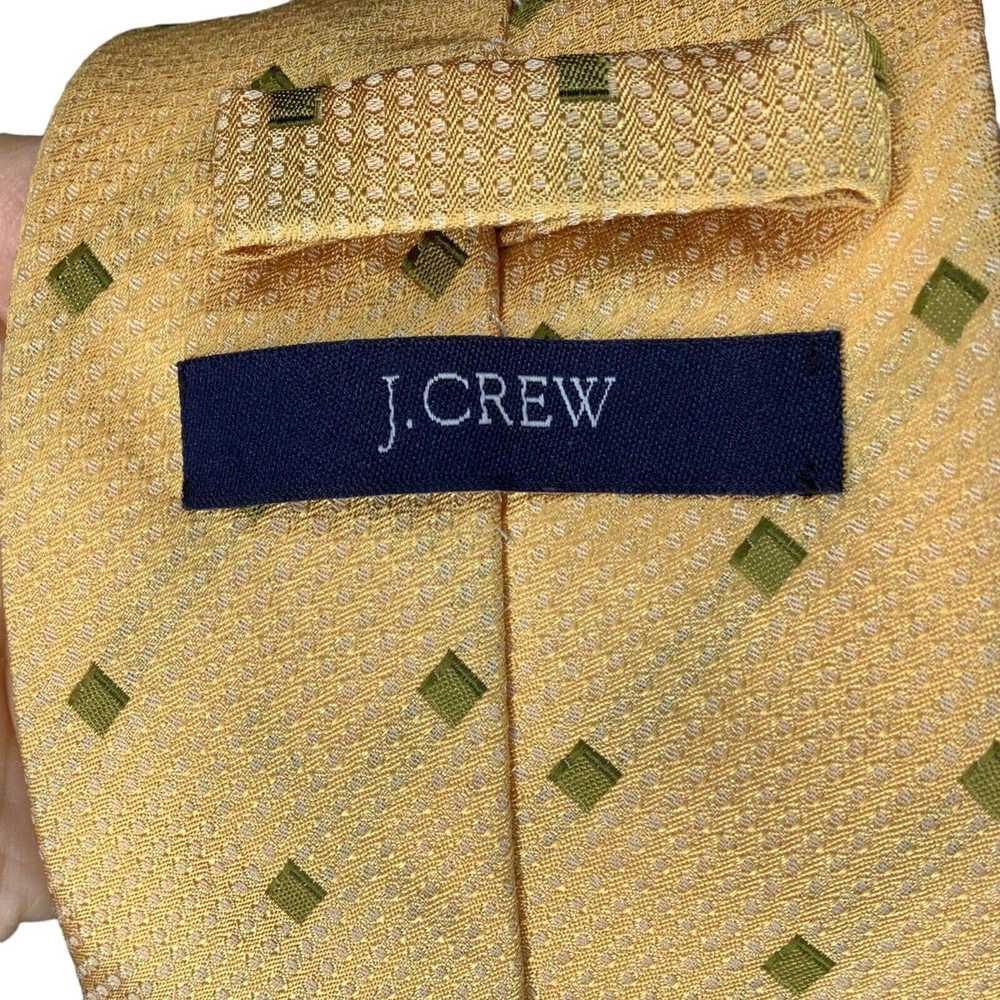 J.Crew Vintage J Crew Tie 90s Y2K Gold Green Silk… - image 3