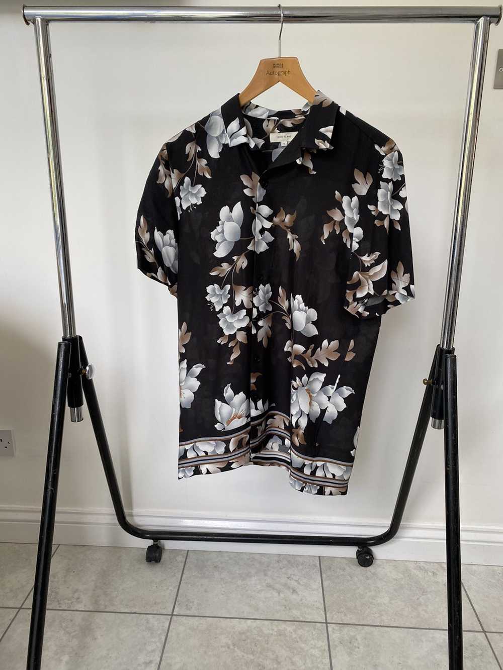 River Island Floral shirt black x vintage aesthet… - image 1