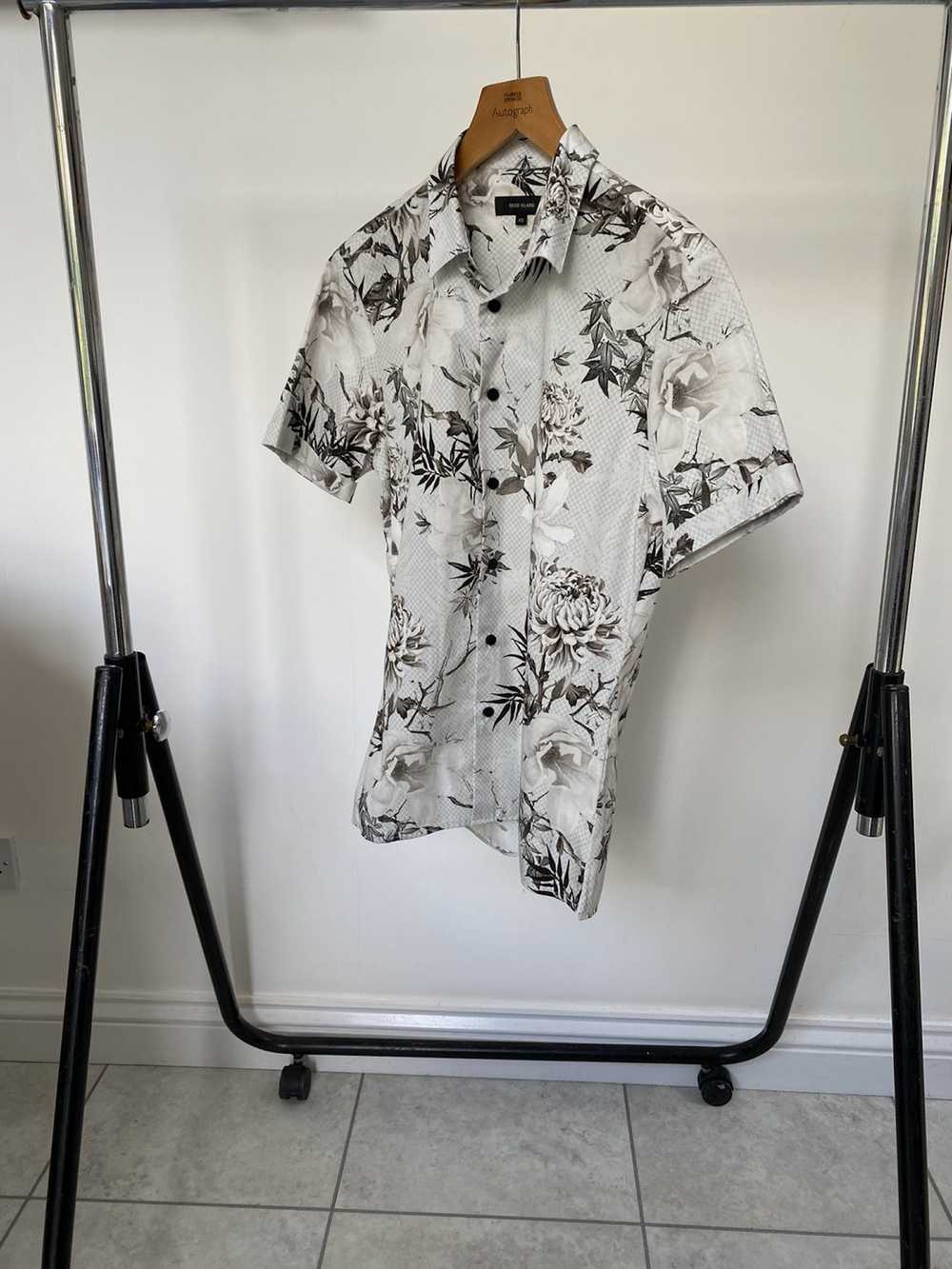River Island Floral skinny shirt x vintage aesthe… - image 1
