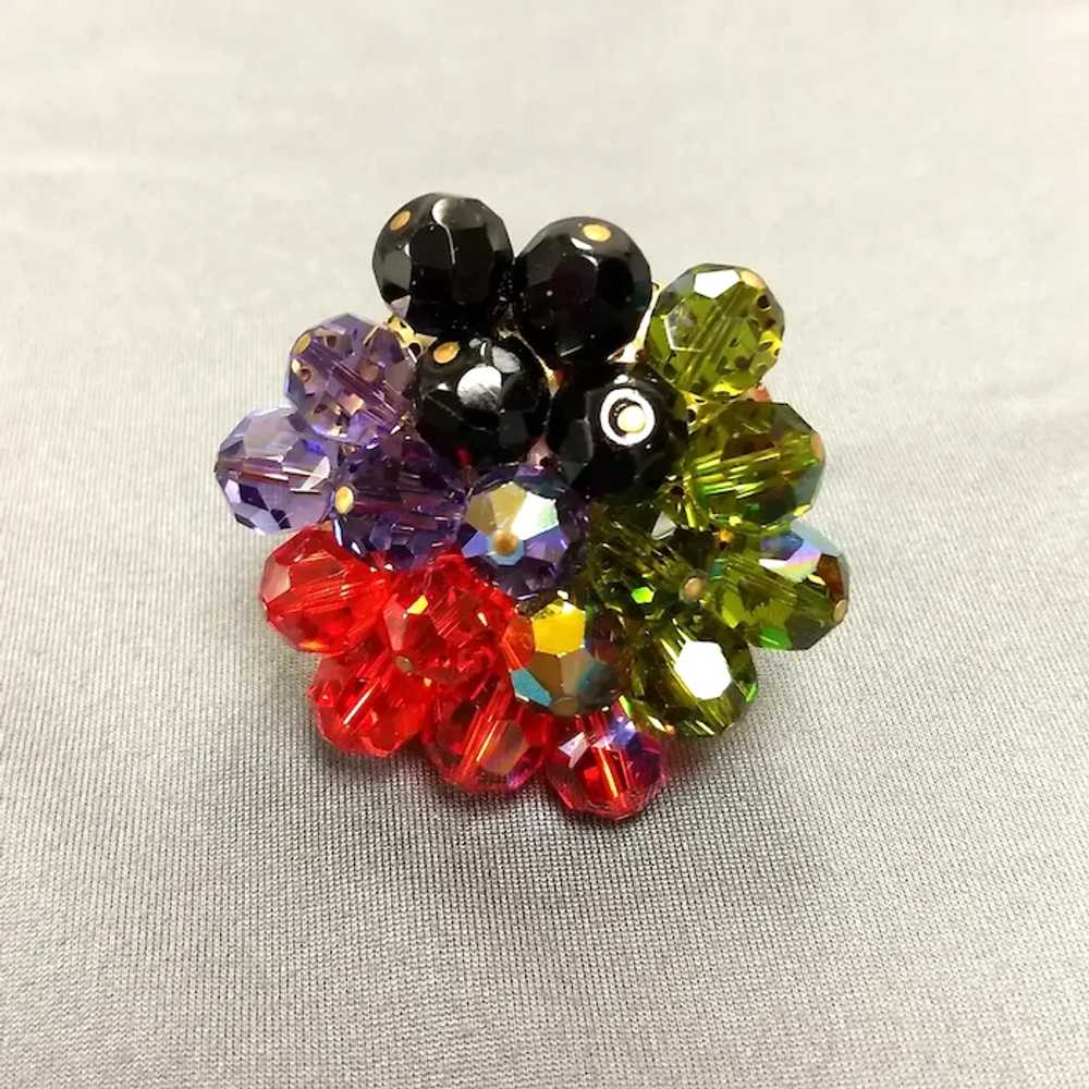 Vintage Vivid Multi Color Faceted Crystal Bead Cl… - image 3