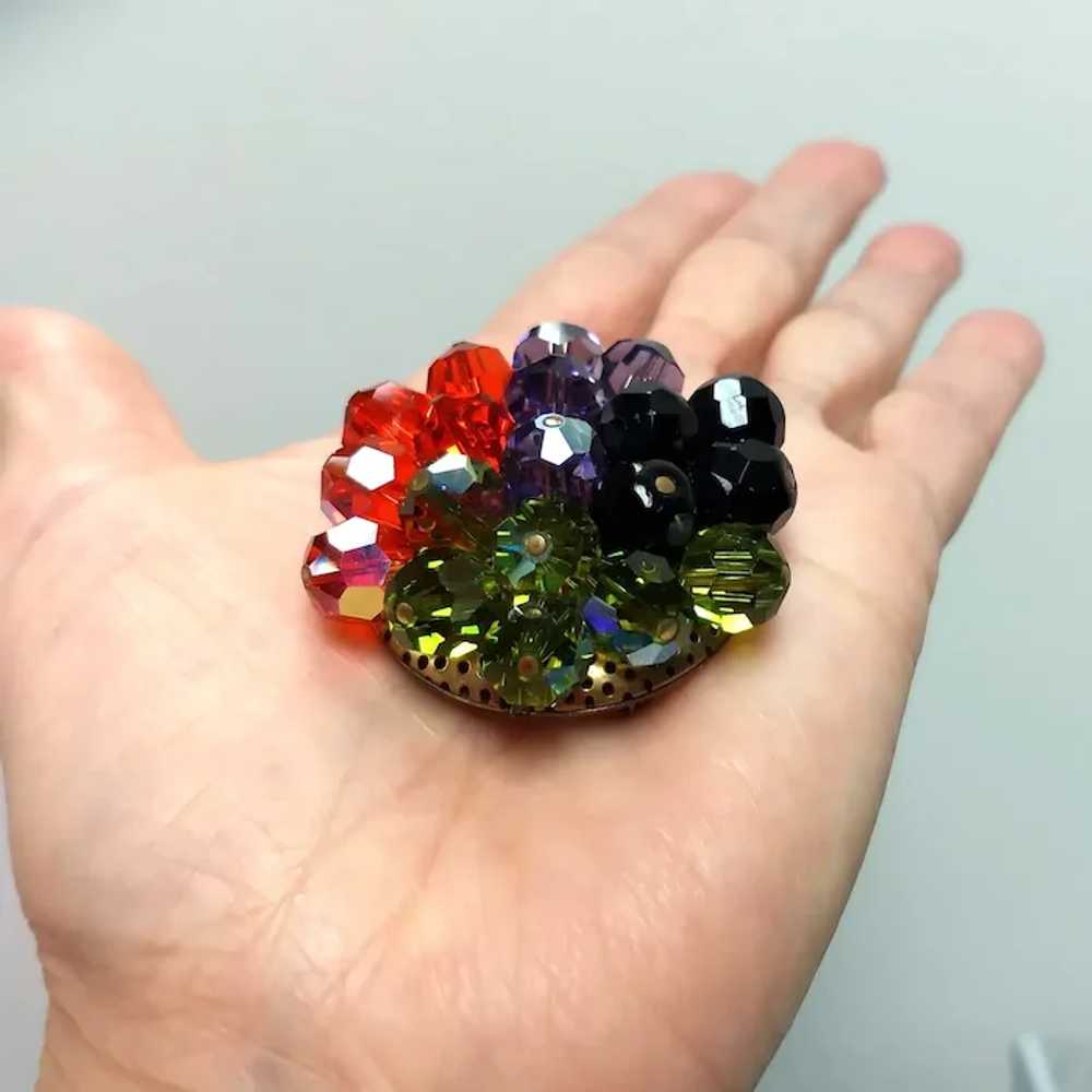 Vintage Vivid Multi Color Faceted Crystal Bead Cl… - image 5