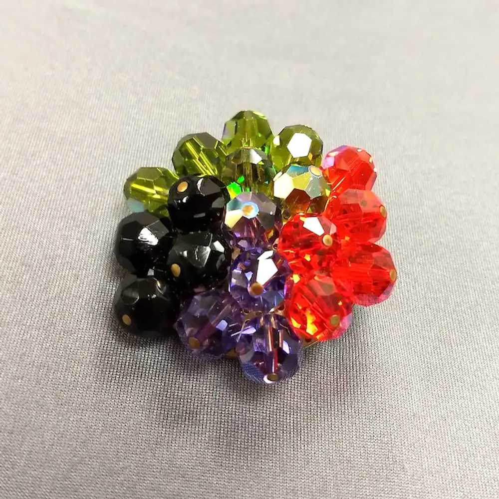 Vintage Vivid Multi Color Faceted Crystal Bead Cl… - image 6