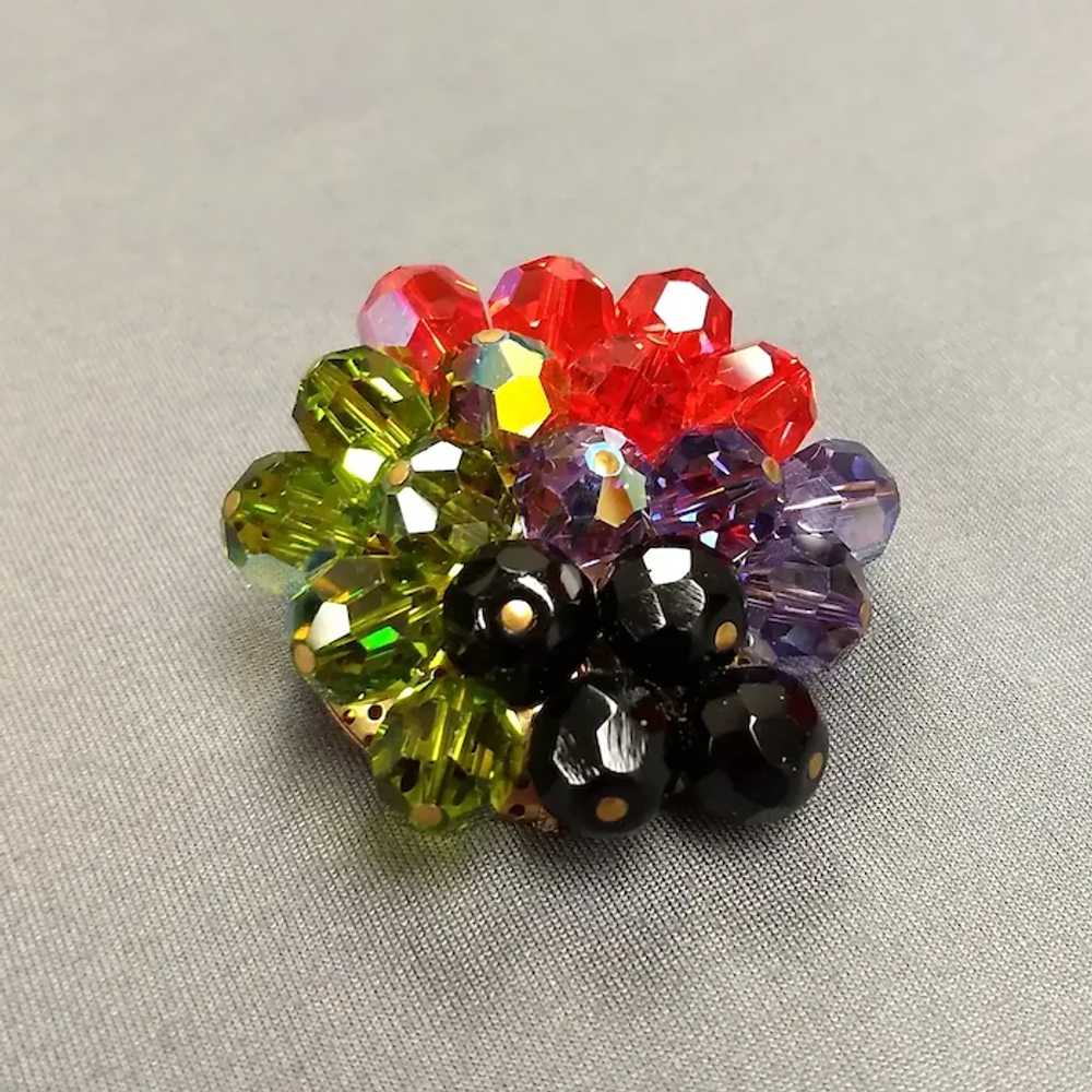 Vintage Vivid Multi Color Faceted Crystal Bead Cl… - image 7