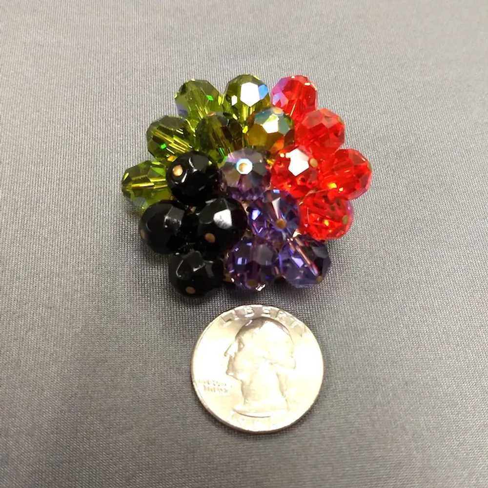 Vintage Vivid Multi Color Faceted Crystal Bead Cl… - image 9