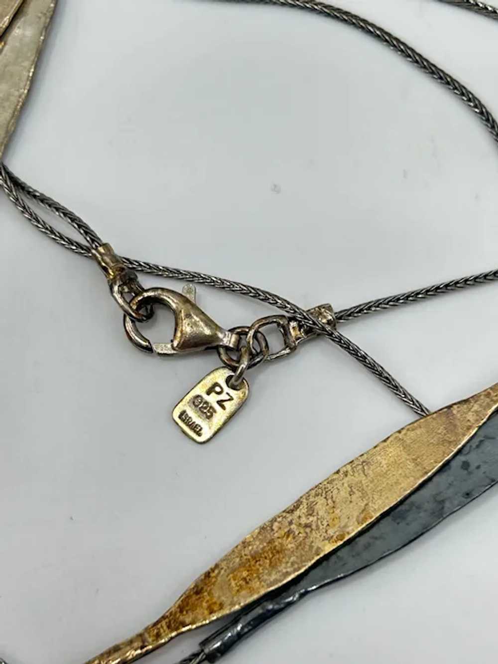 Signed PZ 925 Israel Chain Necklace Sterling Silv… - image 7