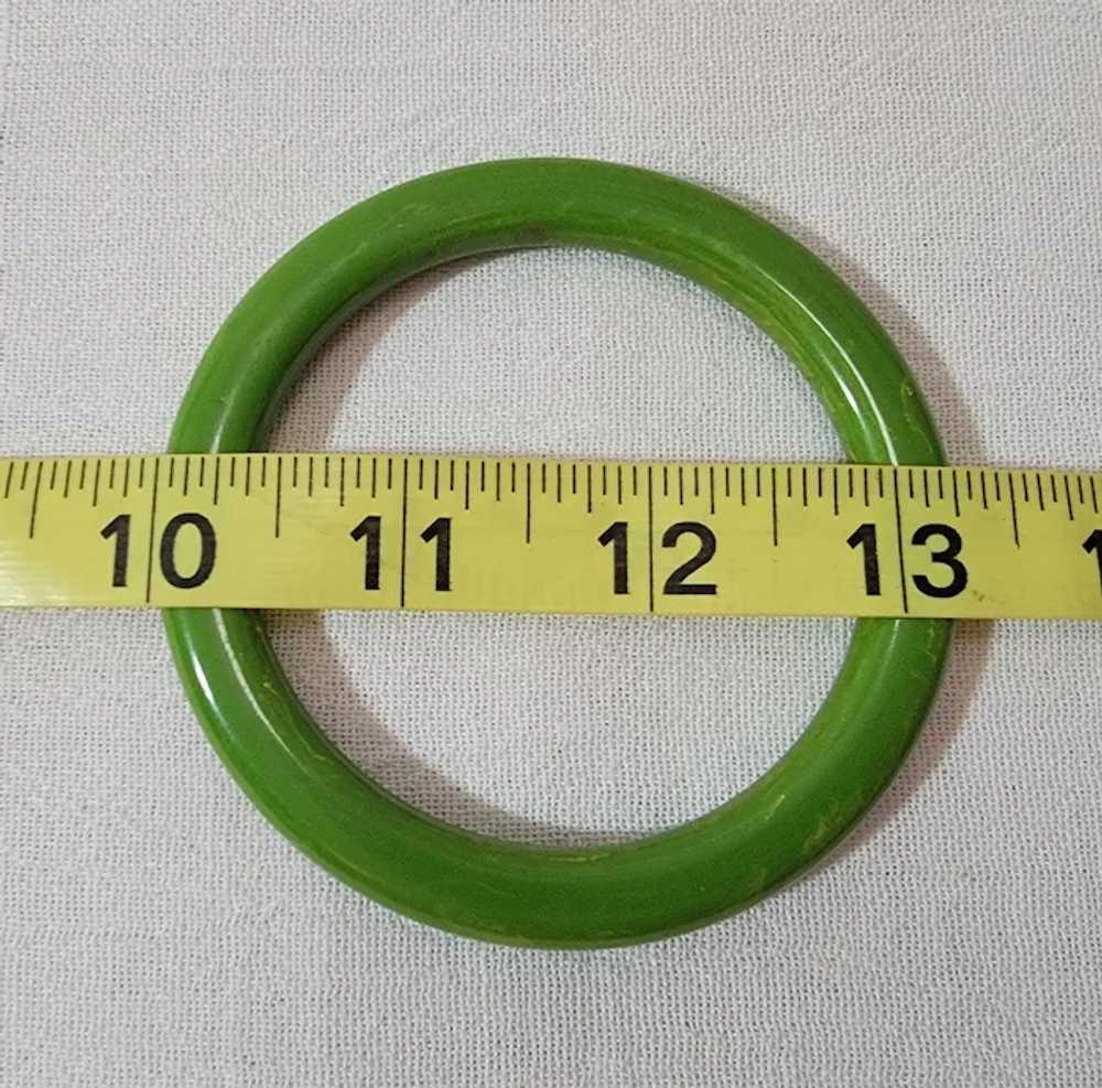 Vintage plastic bangle bracelet, green with sligh… - image 2