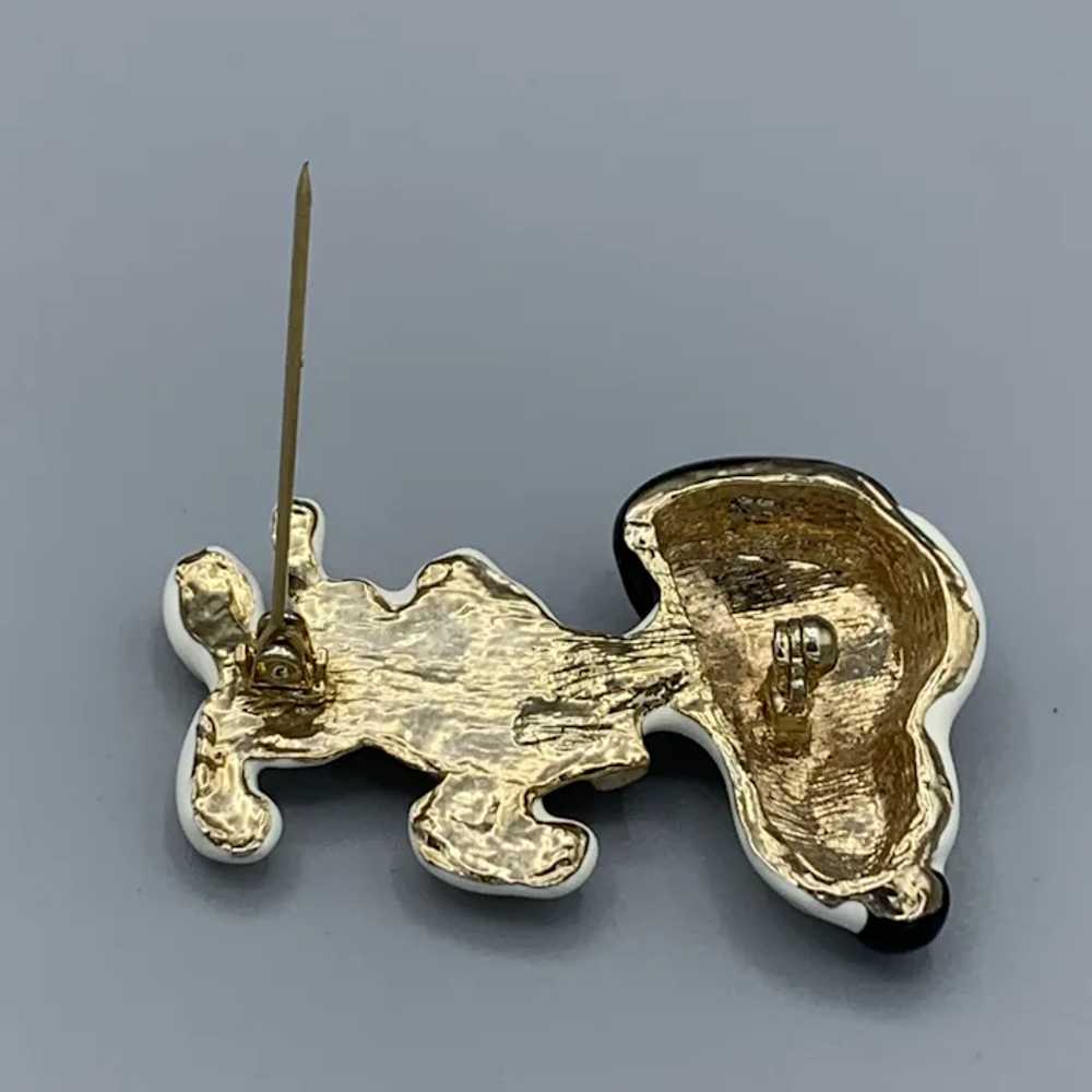 Vintage Rhinestone Snoopy Dog Enamel Figural Pin … - image 6