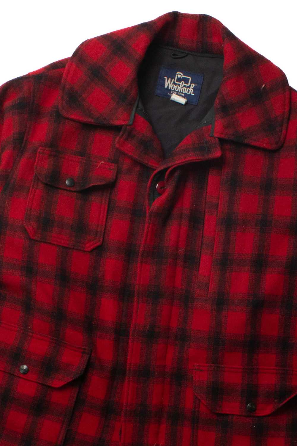 Vintage Red Plaid Woolrich Winter Coat (1980s) - image 2