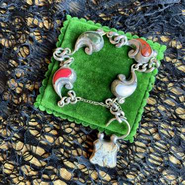 Victorian Scottish Agate Silver Bracelet - image 1