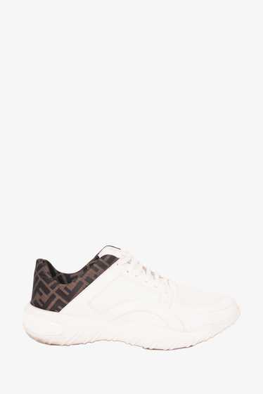 Fendi White Leather Low Top Sneaker With FF Logo … - image 1