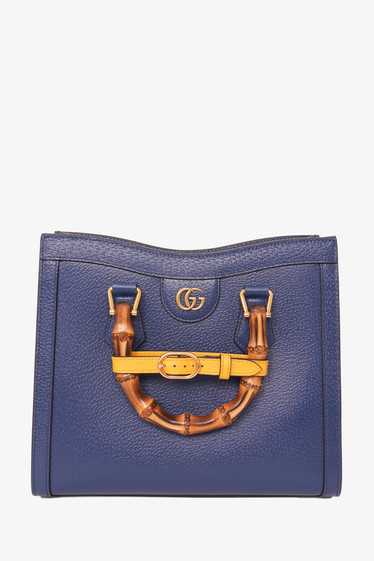 Gucci Blue Leather Diana Small Tote Bag - image 1