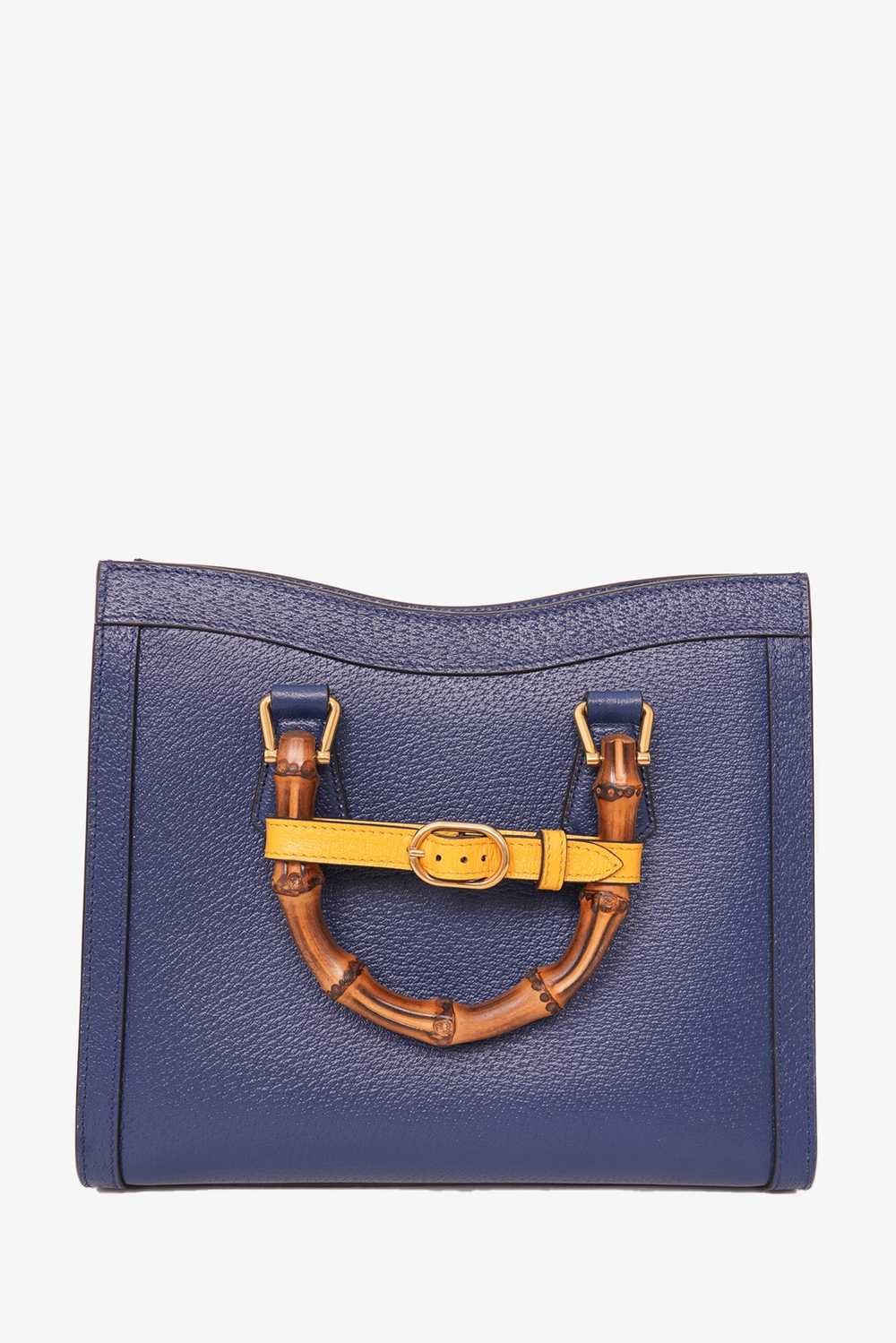 Gucci Blue Leather Diana Small Tote Bag - image 2