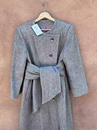 Gray Wool 1960's Youthcraft Long Belted Coat - as… - image 1