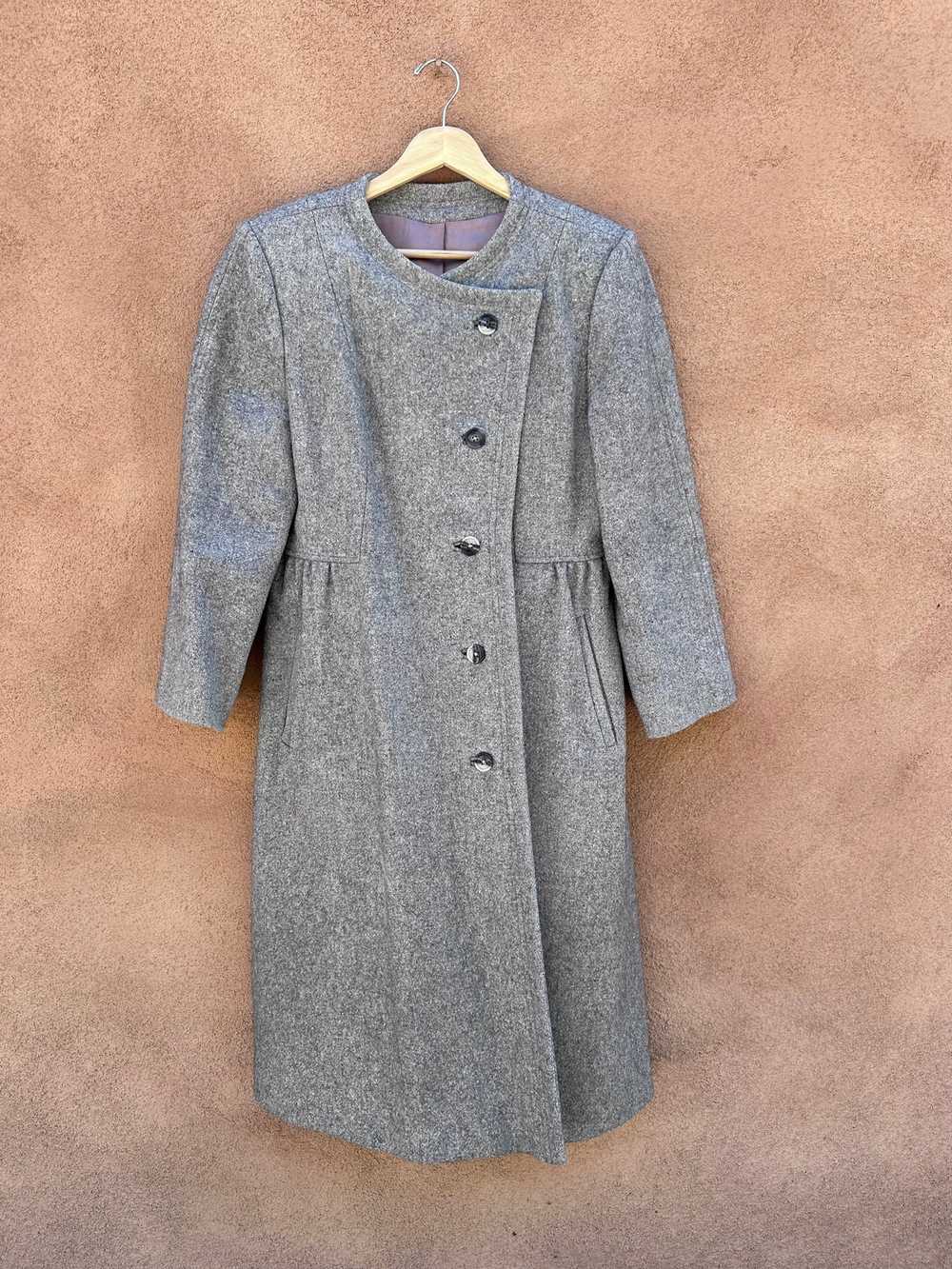 Gray Wool 1960's Youthcraft Long Belted Coat - as… - image 2